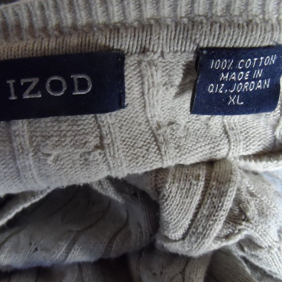 IZOD Men's Tan Cable Knit Sweater - XL - Picture 3 of 6